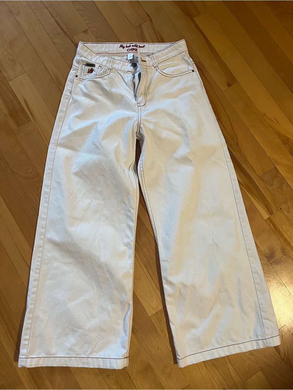 CHIPIE White Wide-Leg girl’s Jeans